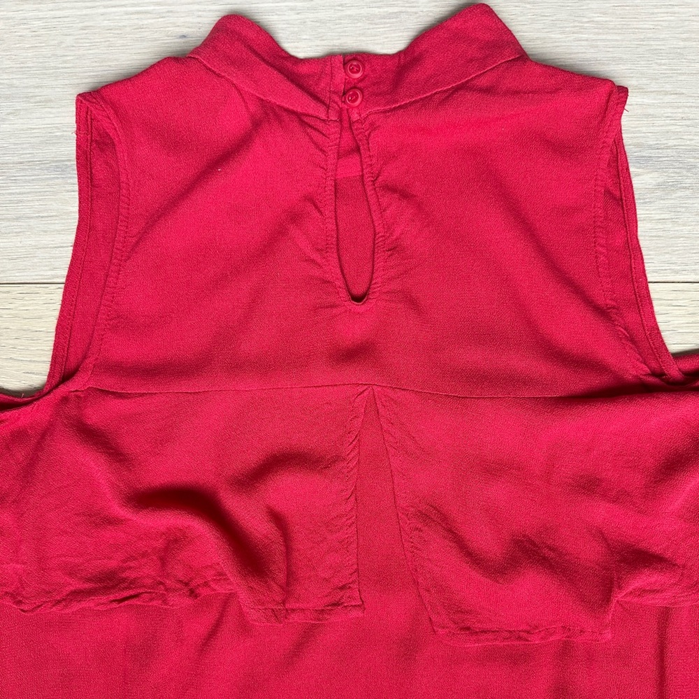 BP. Ruffle Cold Shoulder Top in Red - Picture 5 of 10